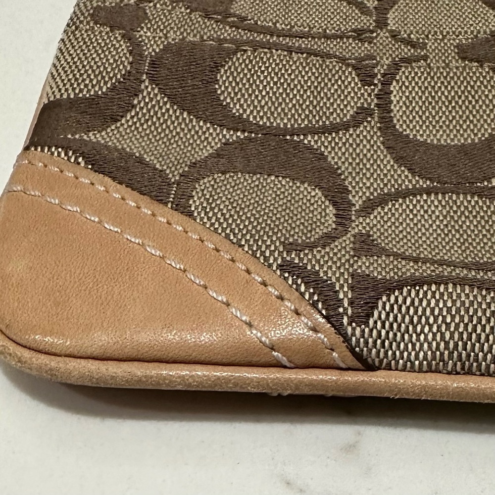 Coach Wristlet Canvas w/Leather trim - Picture 10 of 15